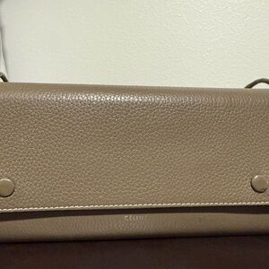 Celine Taupe Leather Wallet